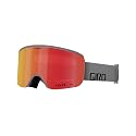 Giro Axis snow goggles with red-orange mirrored lens and gray adjustable strap