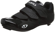 Giro cycling shoe, black with glossy overlays, dual straps, and white Giro logo