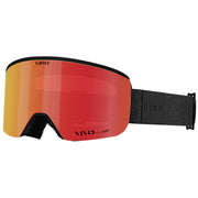 Giro Axis snow goggles with orange-red mirrored lens and black strap, front view