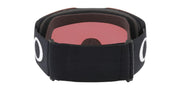 Oakley large goggles with matte black strap and pink-red Prizm lens