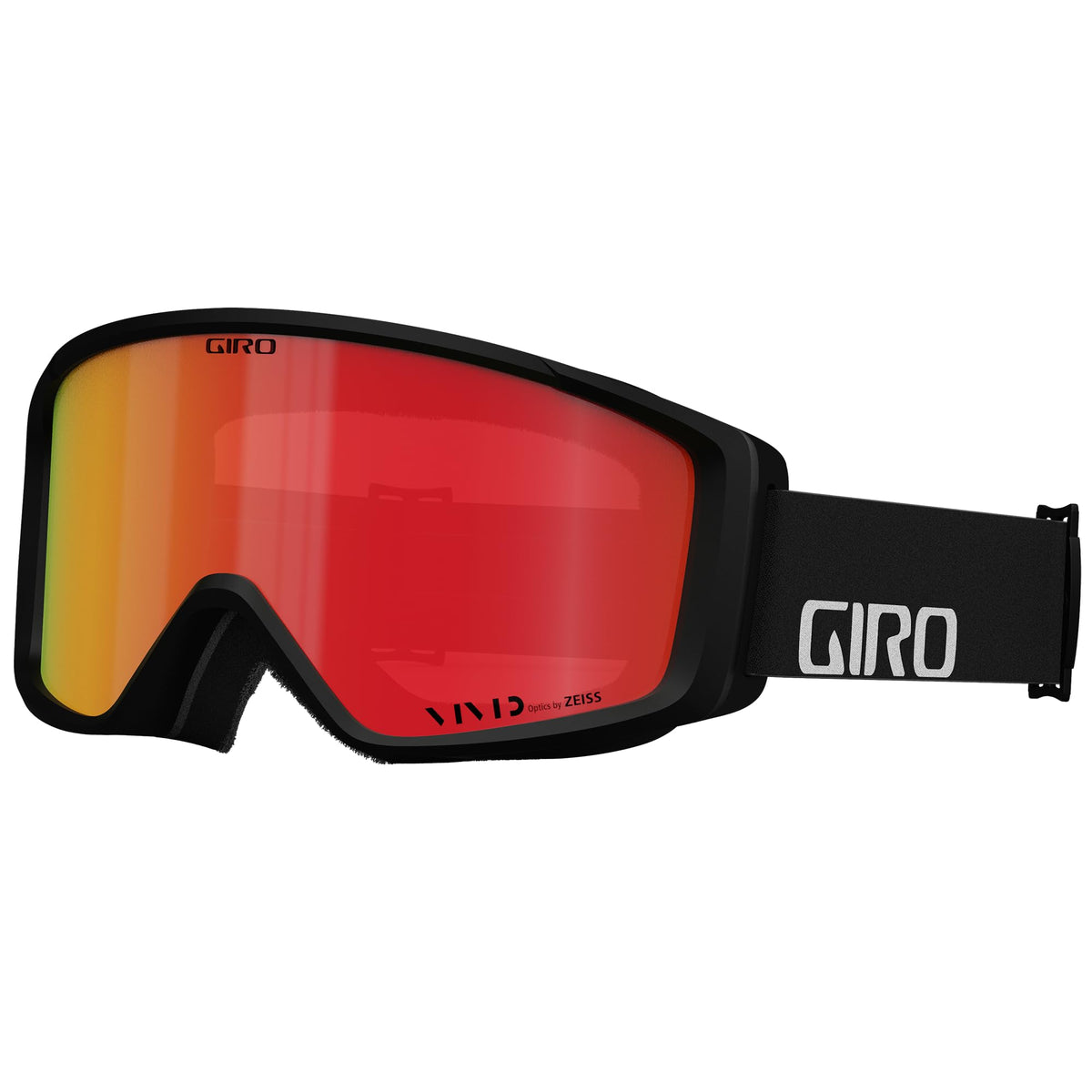Giro Index 2.0 snow goggles with black frame and red-orange mirrored lens