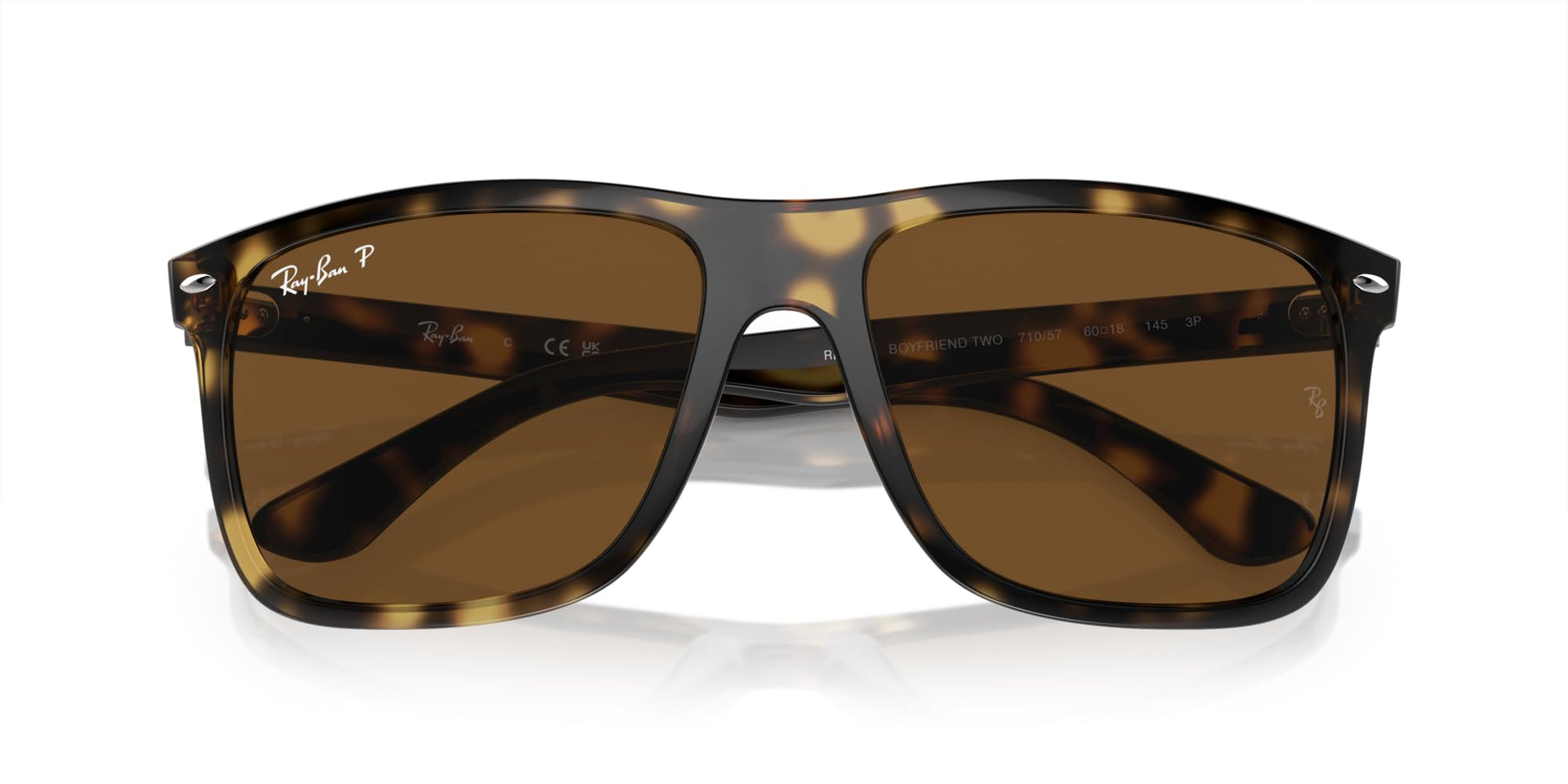 Ray-Ban Boyfriend Two RB4547 Sunglasses - Havana/Brown Polarized / 57 mm - 8056597939454 - Additional Image 4