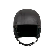 Black camo ski snow helmet with open visor and padded ear areas