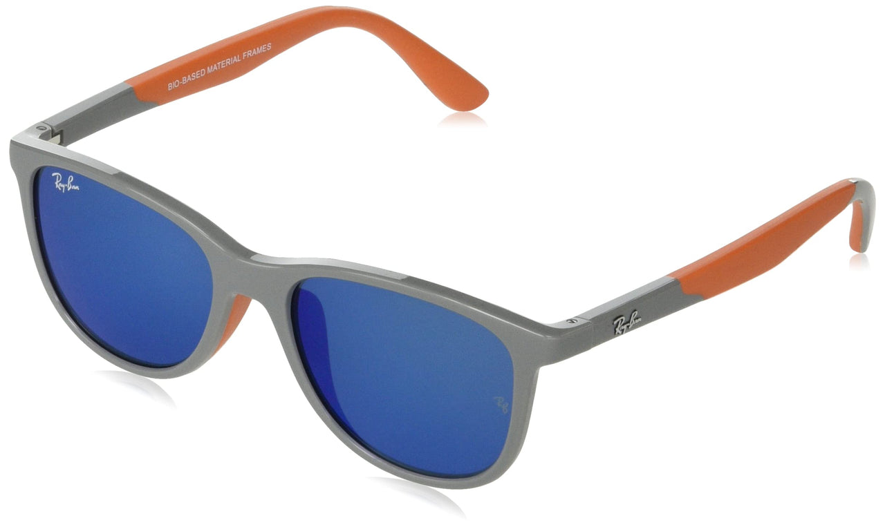 Ray-Ban RJ9077SF Sunglasses - Grey on Rubber Orange/Dark Blue Mirrored Blue / 49 mm - 8056597851879