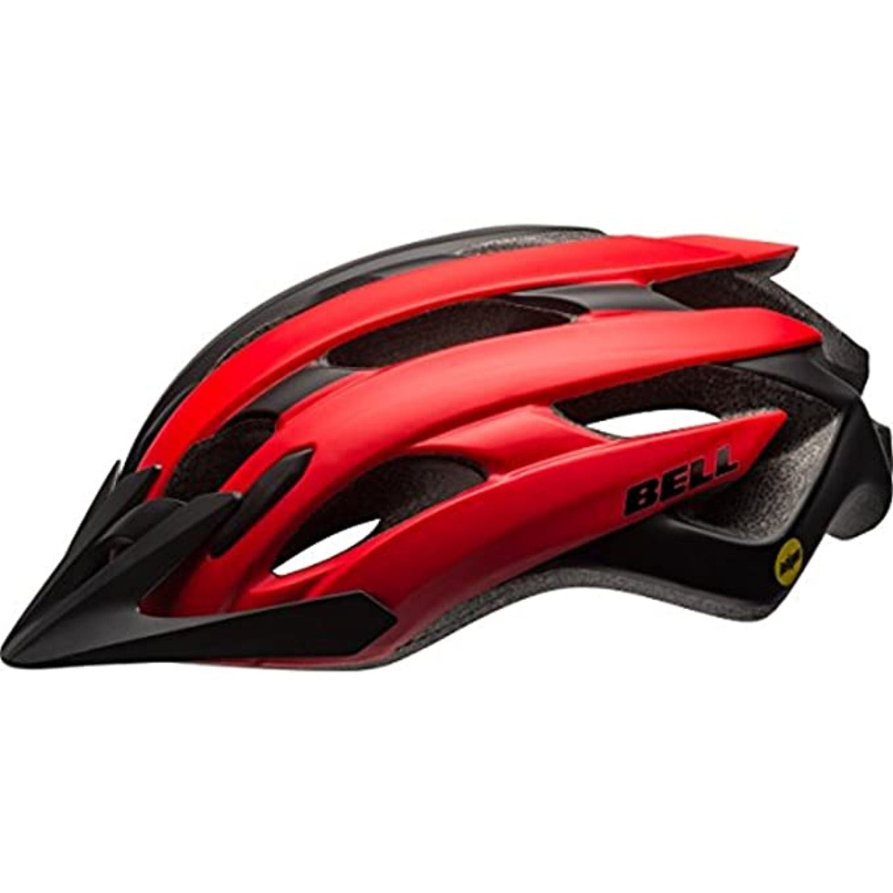 Red and black bike MIPS helmet with vents and Bell logo