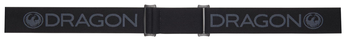Black OTG sport snow goggles strap with DRAGON logos and adjustable buckle