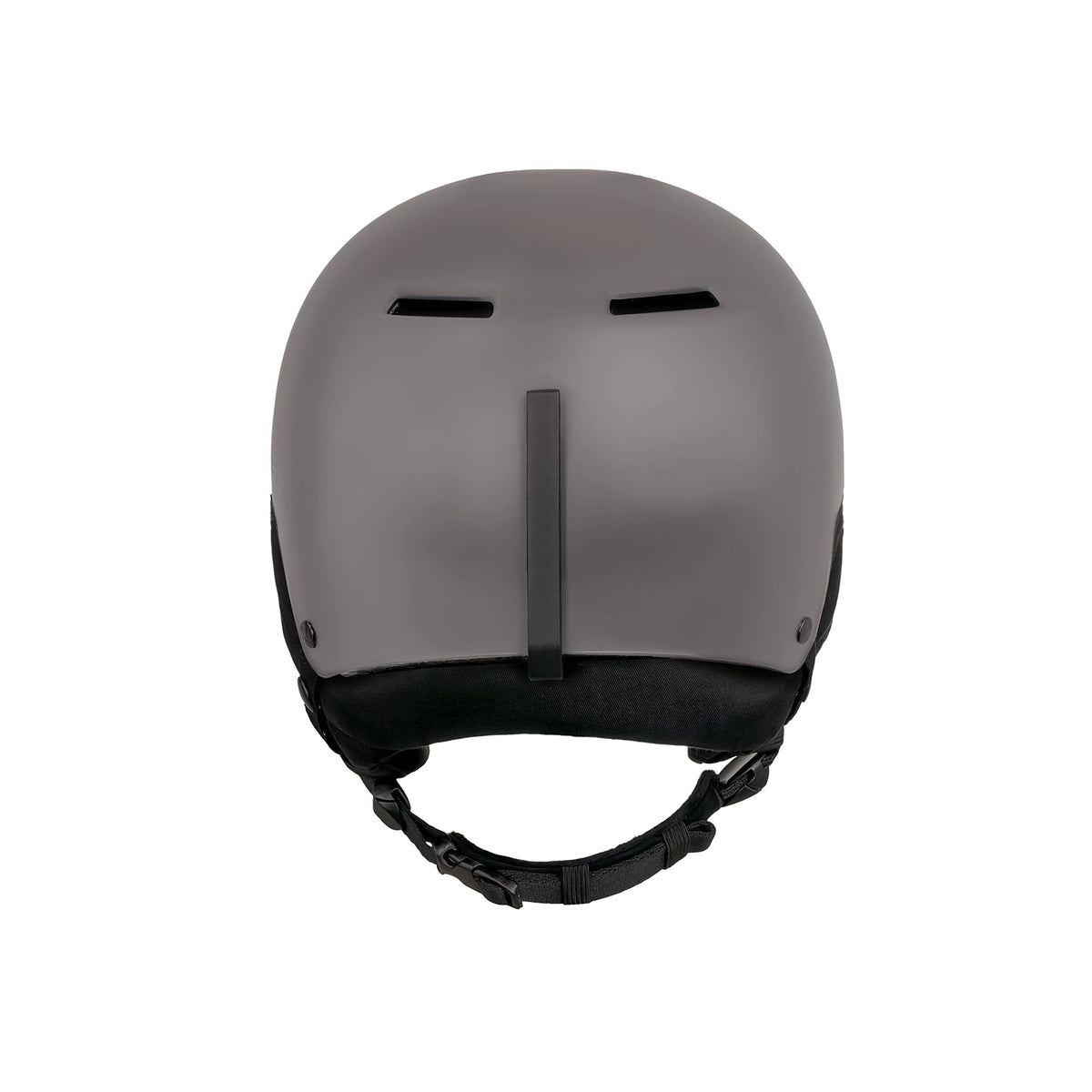 White ski snow helmet top view with vent openings