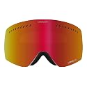 Yellow mirrored goggle lens with rounded rectangular shape