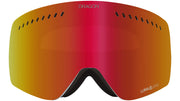 Dragon NFXS goggle lens, red-orange mirrored Rapid Roll lens with black frame edge