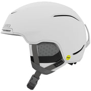 Giro Terra snow helmet in white with gray vented liner and black chin strap, Mips