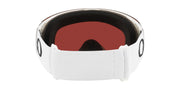 White snow goggles with red Prizm lens and white strap