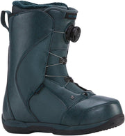Women’s teal snowboard boots with lace-up and side speed lacing dial