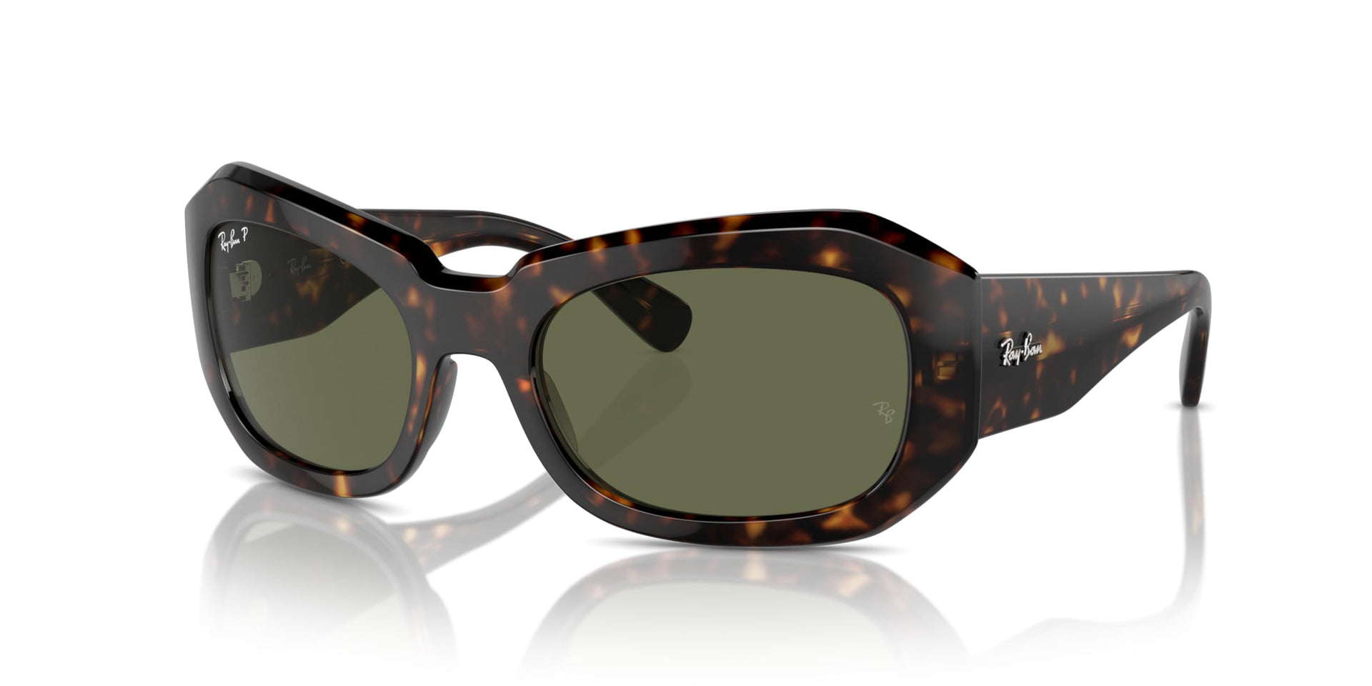 Ray-Ban Beate RB2212 Sunglasses - Havana/Polarized Green / 56 mm - X0045V892R