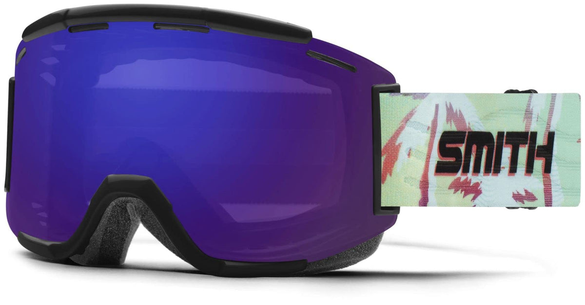 Smith Squad snow goggles with purple frame and mirrored purple lens