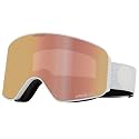 Dragon Alliance snow goggles side view, white frame, rose lens, OTG