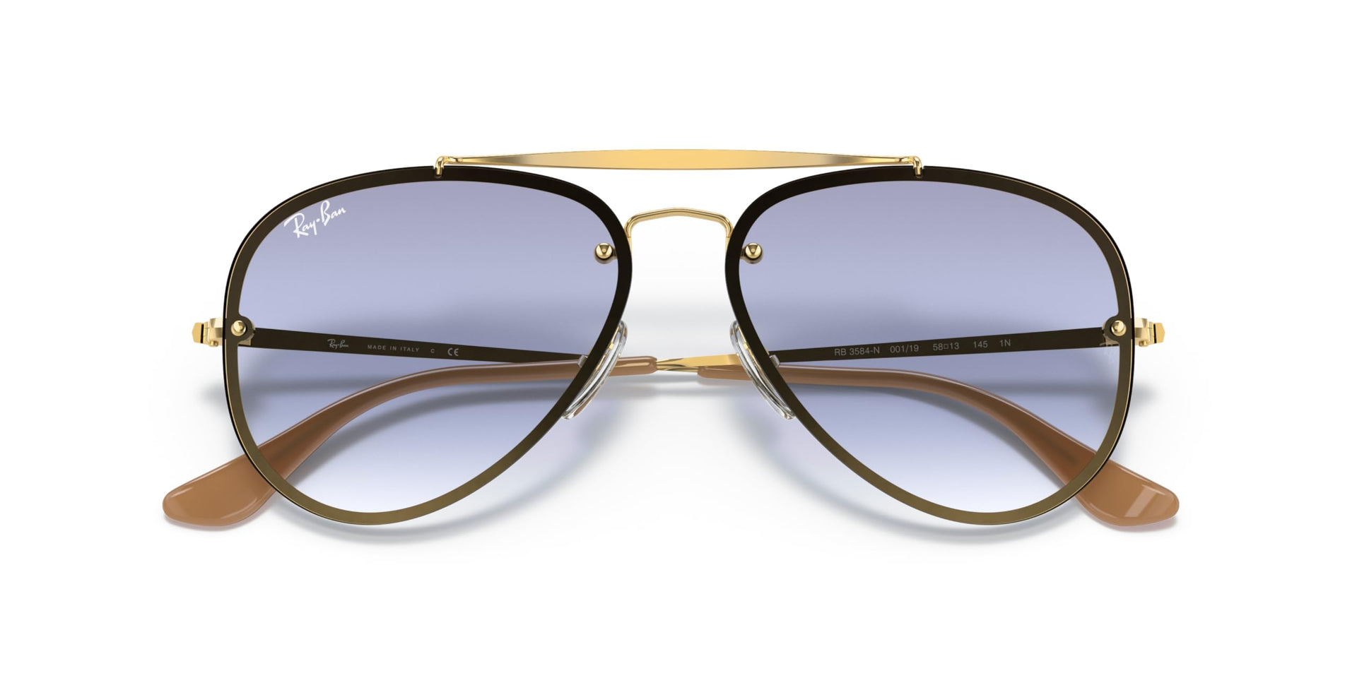 Ray-Ban Blaze Aviator RB3584N Sunglasses - Gold/Clear Gradient Light Blue / 58 mm - 8053672836981 - Additional Image 4