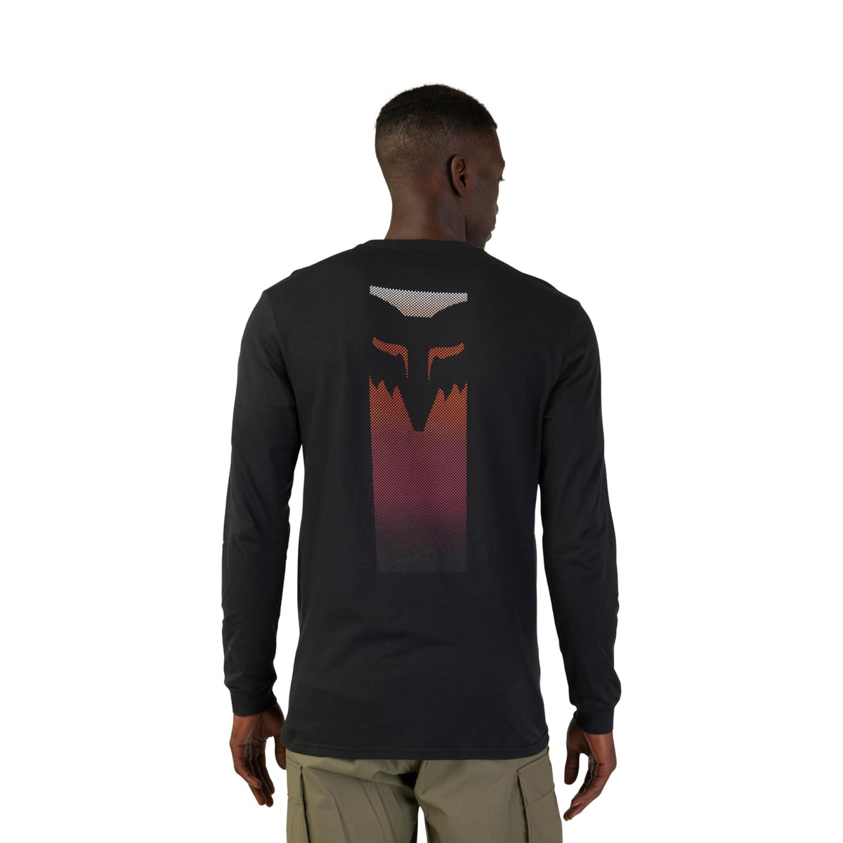 Men's Fox Racing long-sleeve prem tee, black back FOX head graphic