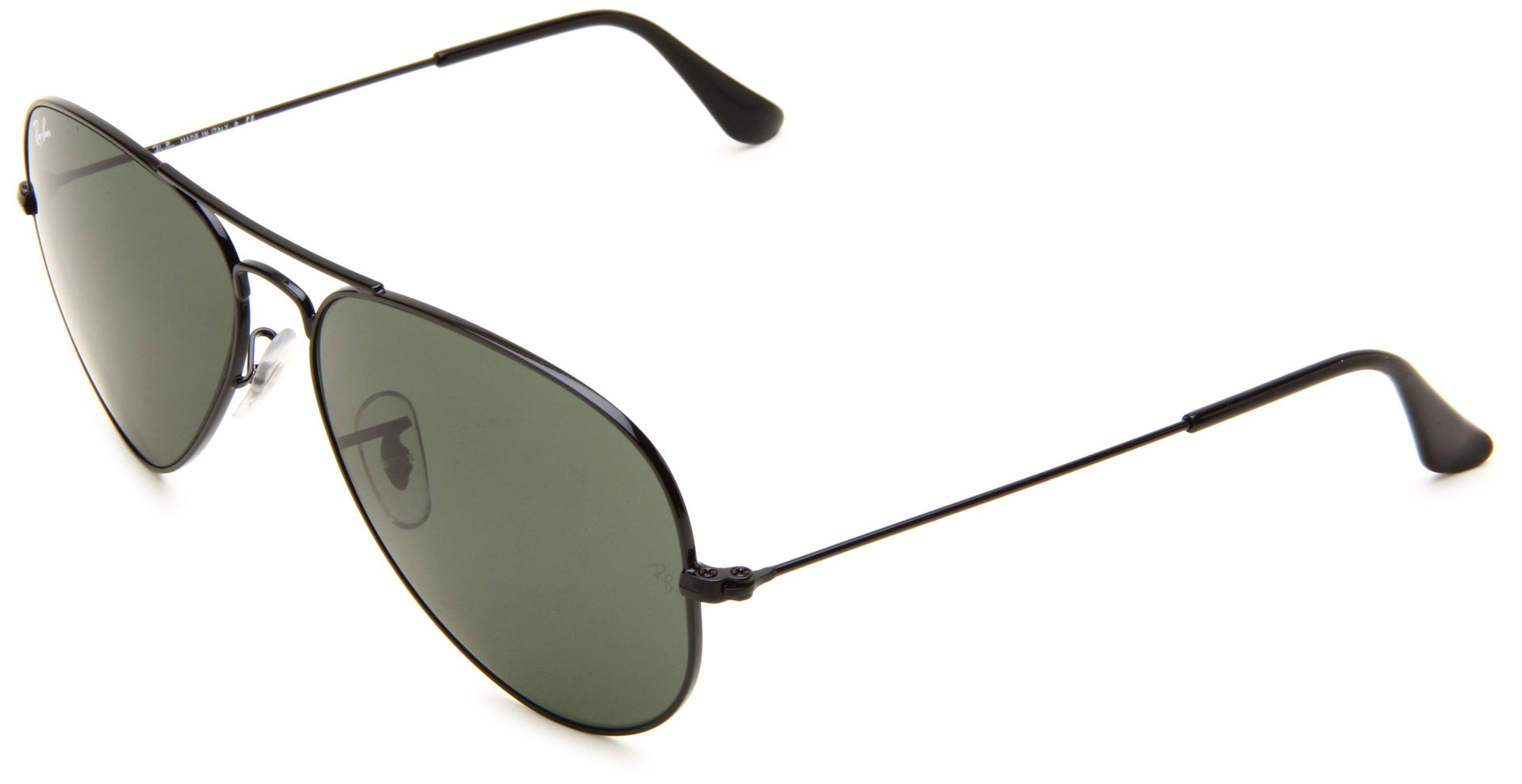 Ray-Ban Aviator RB3025 Sunglasses - Glossy Black/Grey Green / 58 mm - 805289628231