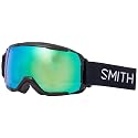 Smith Grom black snow goggles with green mirrored lens