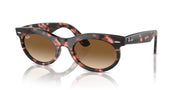 Ray-Ban Wayfarer Oval RB2242 Sunglasses - Pink Havana/Clear Gradient Brown / 53 mm - 8056262030820