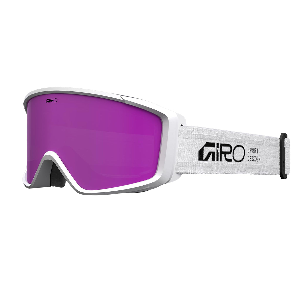 Giro Index 2.0 snow goggles with white frame and purple mirrored lens
