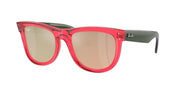 Ray-Ban Wayfarer Reverse RBR0502S Sunglasses - Transparent Red/Dark Brown Mirrored Pale Gold / 50 mm - 8056597918930