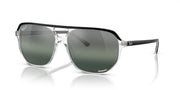 Ray-Ban Bill One RB2205 Sunglasses - Black on Transparent/Clear Gradient Dark Blue Polarized / 60 mm - 8056597965507 - Additional Image 2