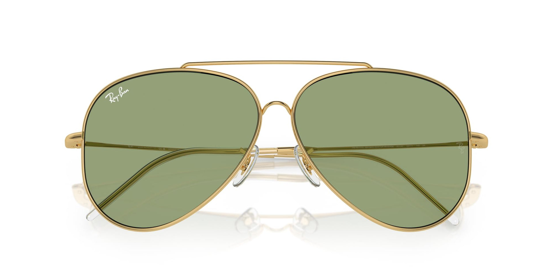 Ray-Ban Aviator Reverse RBR0101S Sunglasses - Gold/Green / 62 mm - 8056262096659 - Additional Image 4