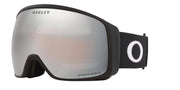 Oakley Flight Tracker snow goggles with matte dark frame, black strap, gray Prizm lens