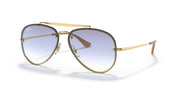 Ray-Ban Blaze Aviator RB3584N Sunglasses - Gold/Clear Gradient Light Blue / 58 mm - 8053672836981