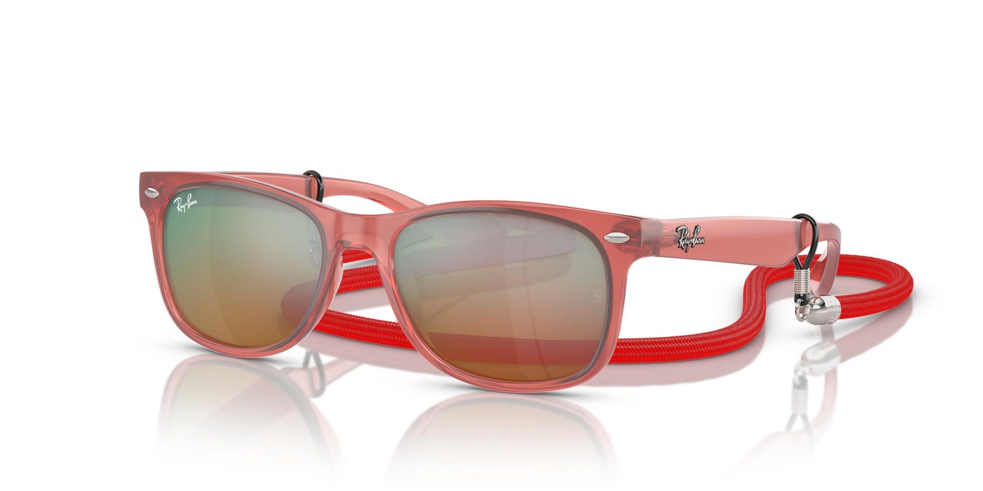 Ray-Ban Junior New Wayfarer RJ9052S Sunglasses - Opal Red/Brown Mirrored Red Gradient Silver / 47 mm - 8056597888936
