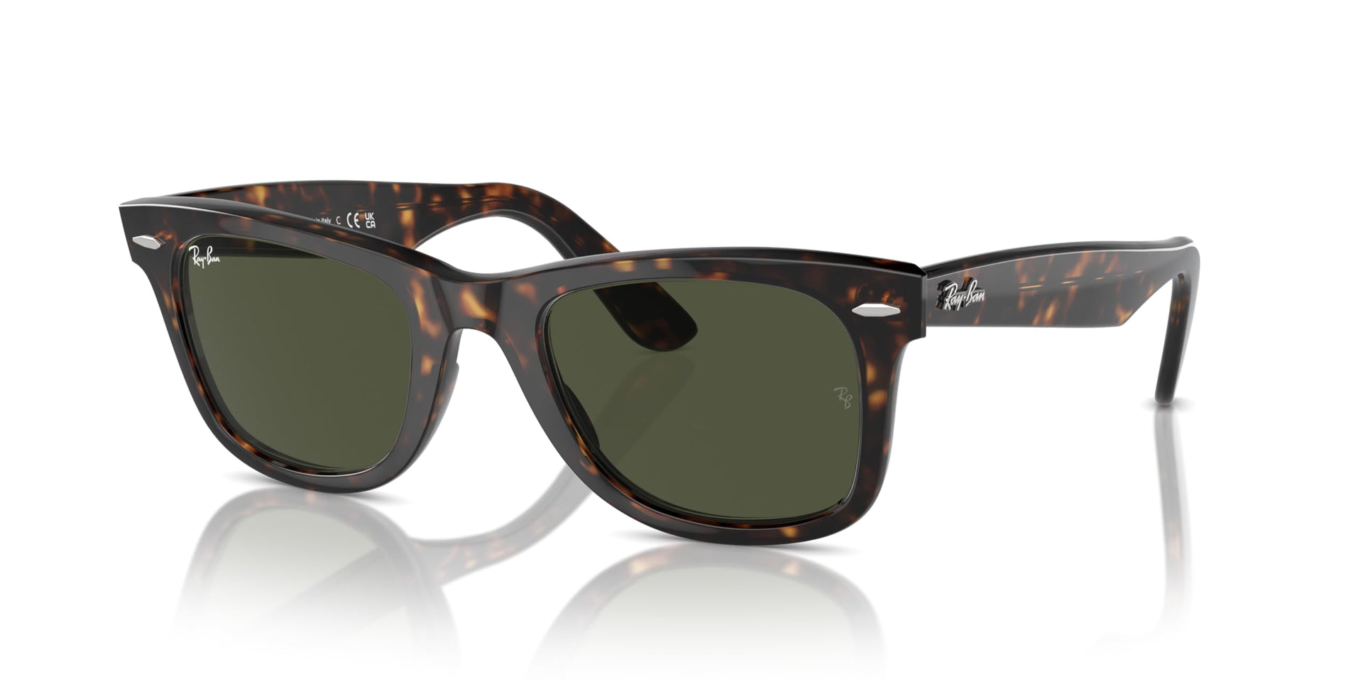 Ray-Ban Original Wayfarer Low Bridge Fit RB2140F Sunglasses - Tortoise/G-15 Green / 52 mm - 8053672054699