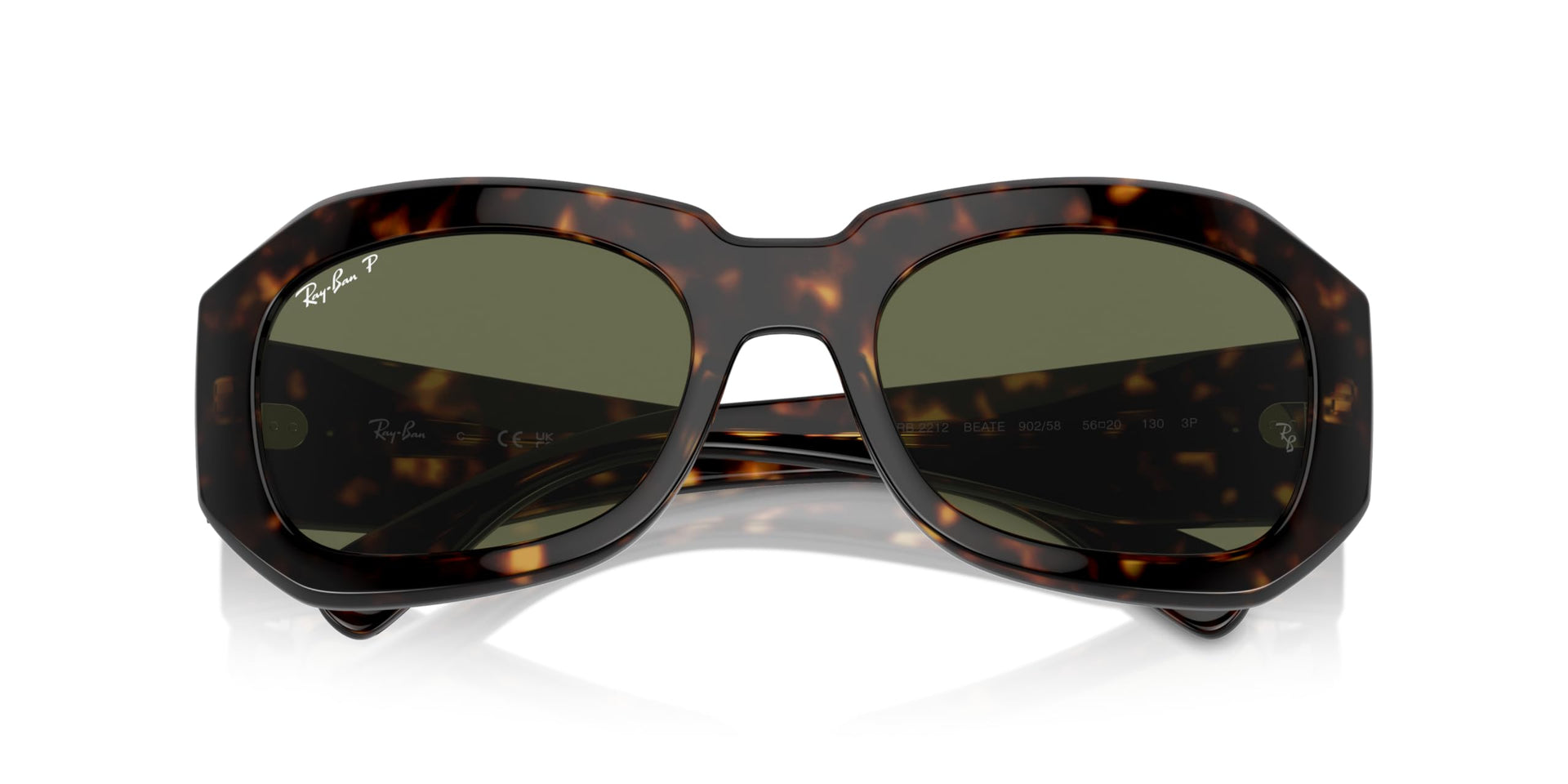 Ray-Ban Beate RB2212 Sunglasses - Havana/Polarized Green / 56 mm - X0045V892R - Additional Image 4