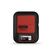Garmin inReach Messenger Plus satellite communicator with black casing, red screen and message panel