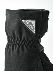 Black powder short glove with strap cuff and Hestra logo patch