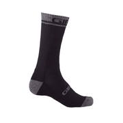 Giro winter merino wool sock in black with gray toe and heel accents