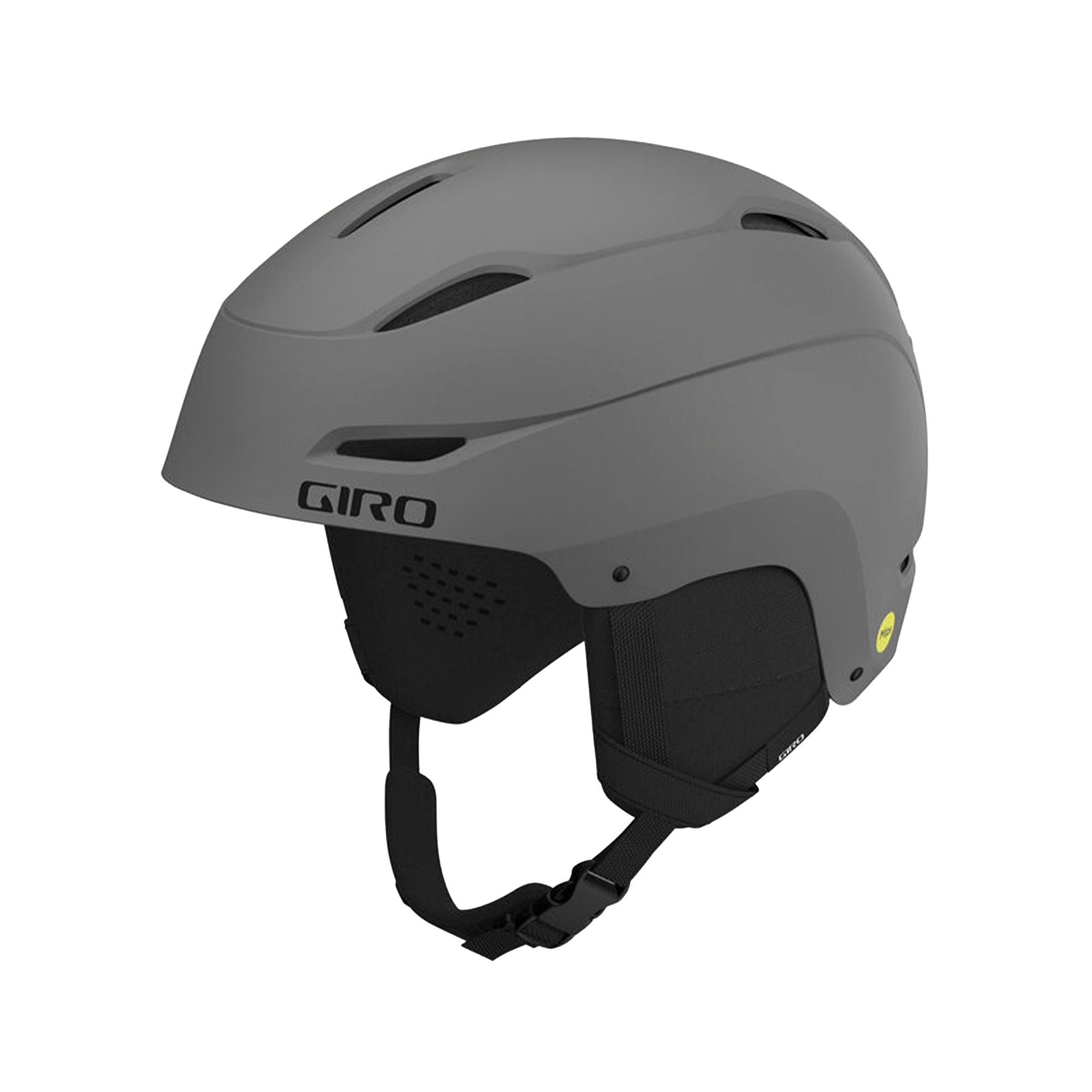 Giro Ratio MIPS cycling helmet in matte titanium, vented shell and chin strap