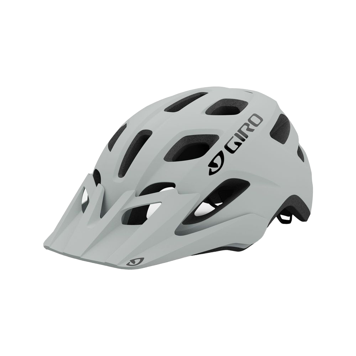 Matte light gray cycling helmet with front vents and Giro logo