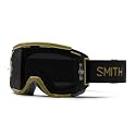 Smith Squad snow goggles with dark frame and olive accents, dark lens, foam seal