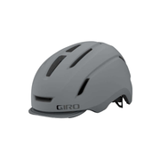Giro matte grey cycling helmet with vent channels and rear strap adjuster