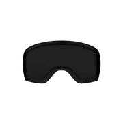 Replacement goggle lens, vivid jet black mirrored-tint, curved goggle shape