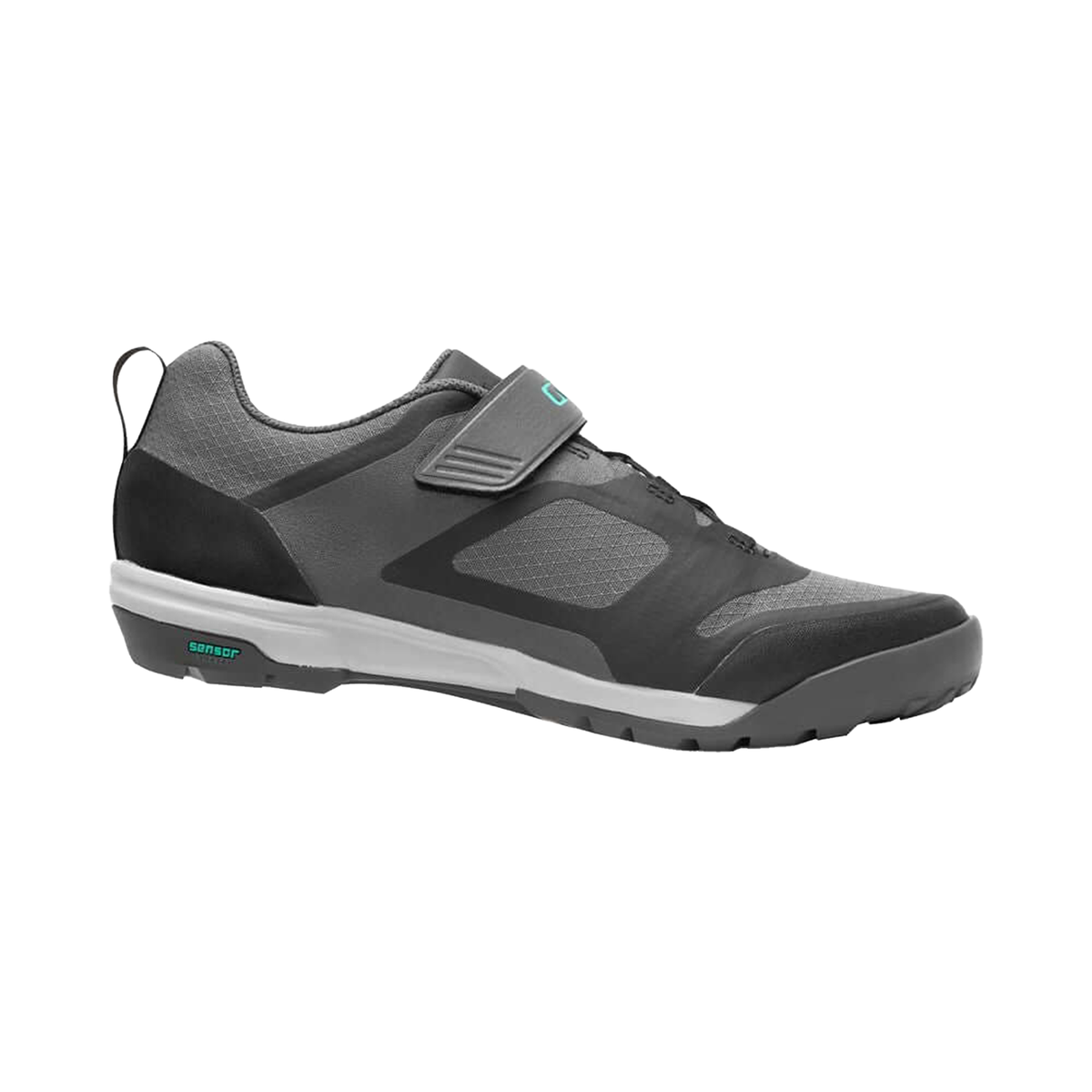 Dark gray Ventana fastlace athletic shoe with hook-and-loop strap and textured sole