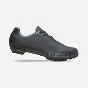 Black Giro cycling shoe with perforated upper, lace-up, textured tread sole