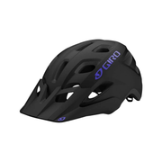 Women’s matte black cycling helmet with purple Giro logo