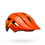 Bell youth bike helmet, glossy orange with black ventilation stripes