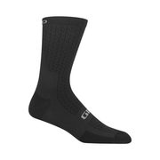 Giro HRc Team sock in black with geometric knit pattern and cushioned heel toe