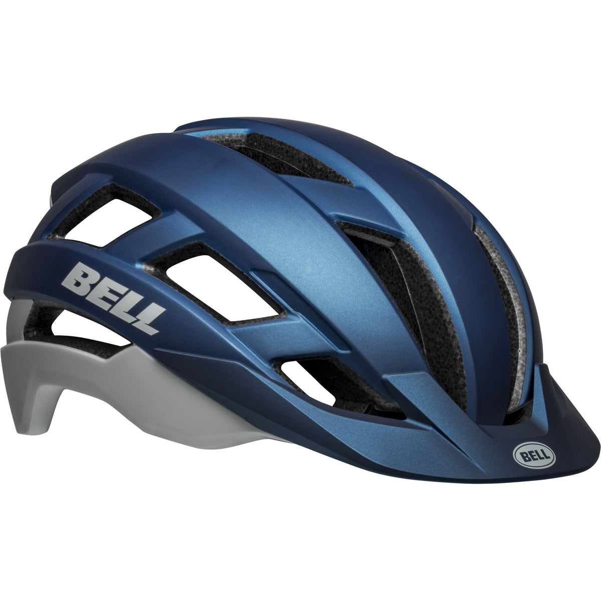 Matte blue/gray MIPS bike helmet with vented shell and rear adjustment dial