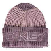 Purple knit beanie with ribbed cuff and Oakley logo embroidery