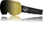 Sport snow goggles with gold Lumalens and black DRAGON strap