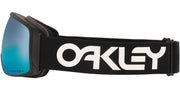 Oakley snow goggles with black strap and blue mirrored lens